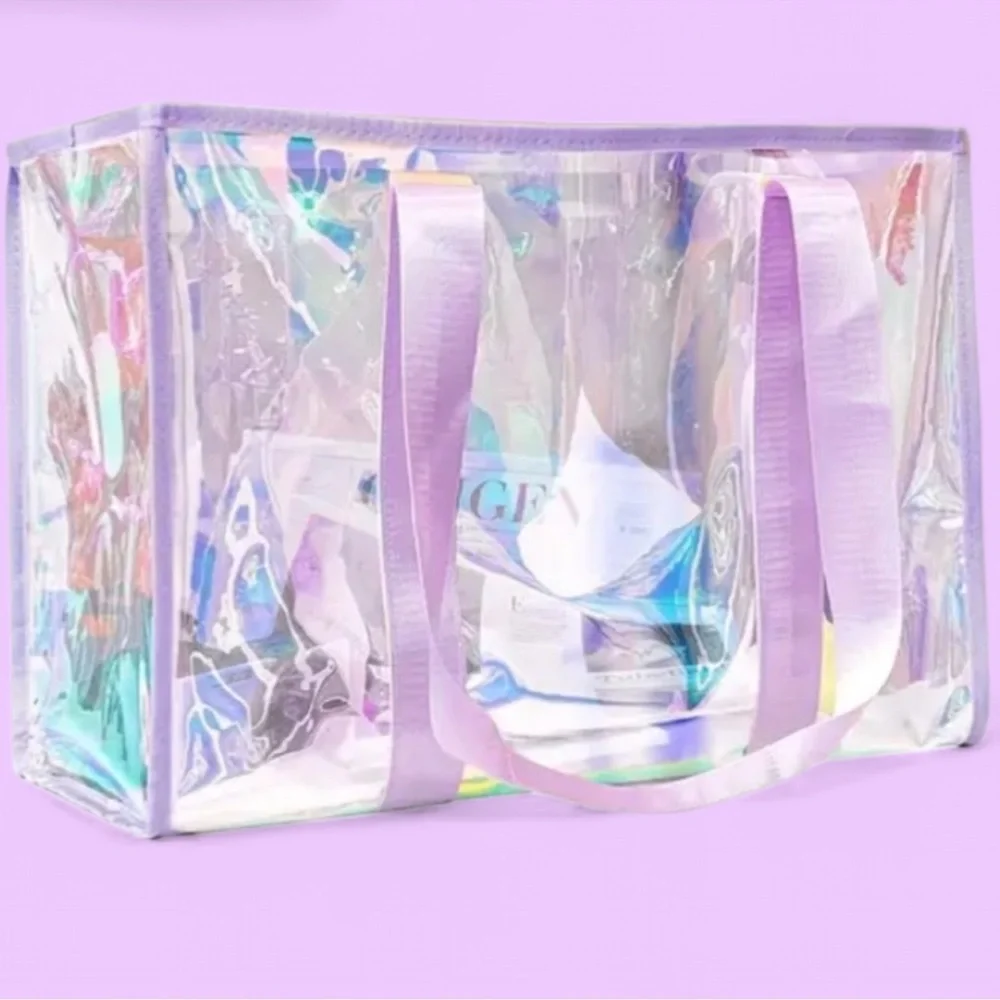 Iridescent Lavender Beach Beachy Shopping Vacay Resort Fairycore Tote Bag L